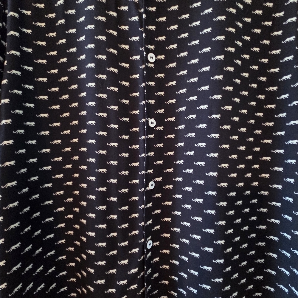 The Kooples Paris Jaguar Print Boho Unisex Long Sleeve Lightweight Shirt Size XL - Picture 8 of 12